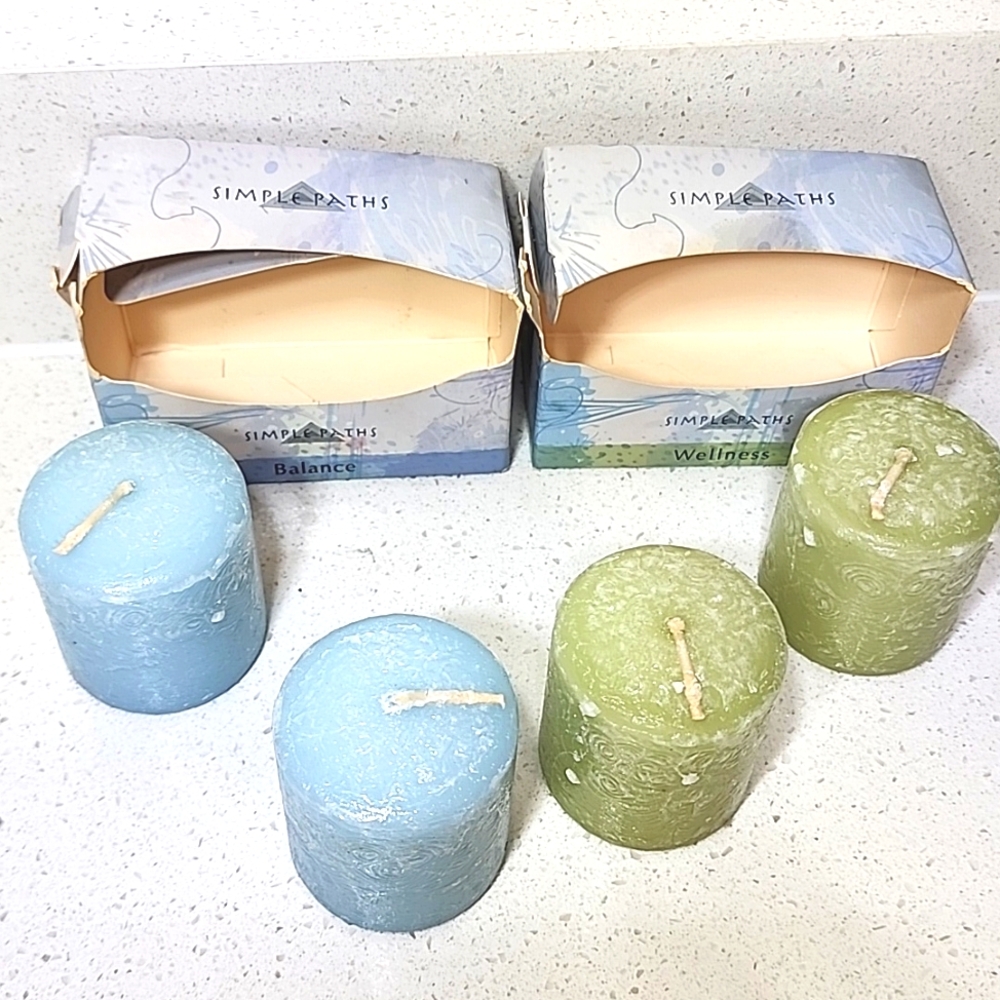 Candles 4 Votives For Wellness And Balance. Each Candle Is 2x2. New